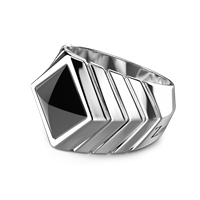 Anneau Zancan Homme in Argent ESA011-ON - ESA011-ON